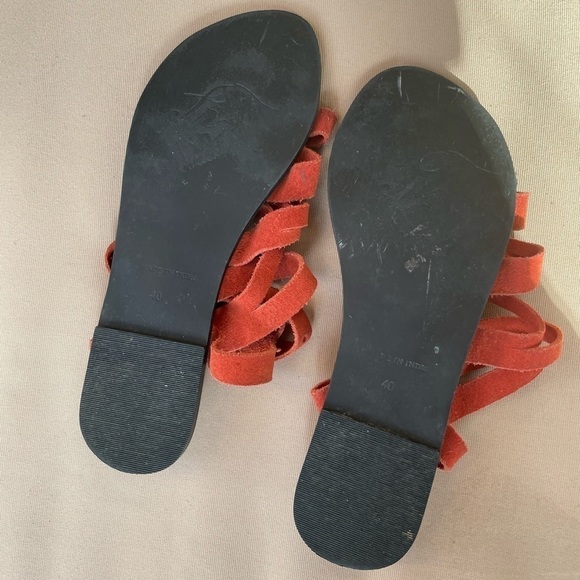 Free‎ People Sunever Suede Gladiator Sandal in Red Size 10 - Picture 8 of 10